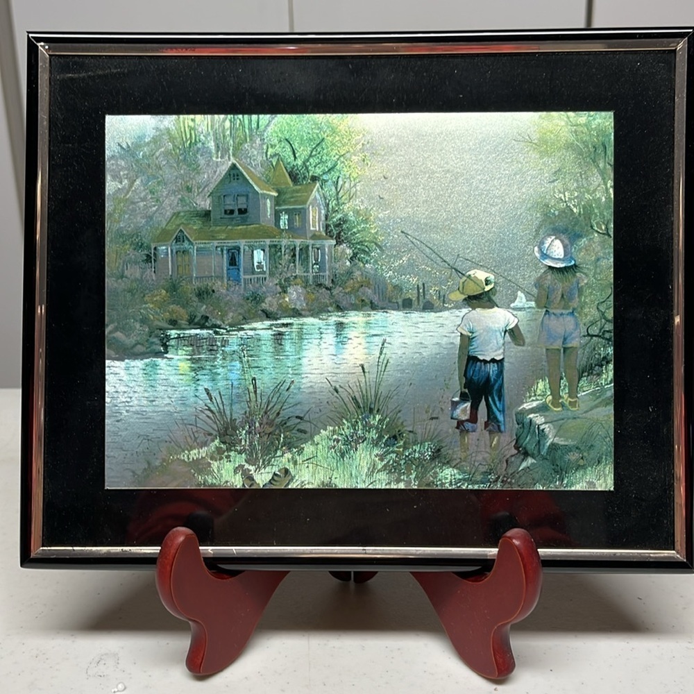 Foil Art Picture Fishing by the home